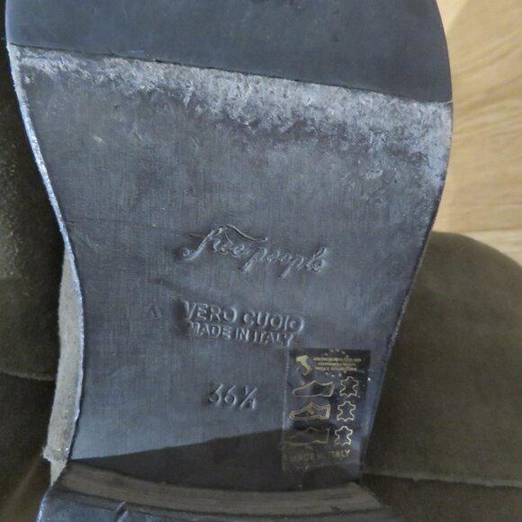 FREE PEOPLE Arya Olive Green Suede Knee High Riding Campus Boots Shoes Western - Picture 13 of 13